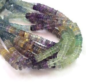 Cuentas de piedras preciosas de fluorita múltiple genuinas, cuentas de Rondelle de forma redonda, cuentas de piedras preciosas curativas de alta calidad, collar de fluorita múltiple - Product Image 6