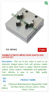 Shamrock Motify Impression Shaped Disc Cutter Set GS 589AQ Herramientas de joyería para herramientas de joyería - Product Image 2