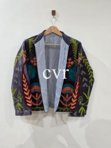 Abrigo de terciopelo Suzani uzbeco ecológico, bordado a mano, hecho a mano, de lujo para mujer, estilo bohemio de invierno para fiestas. - Product Image 5