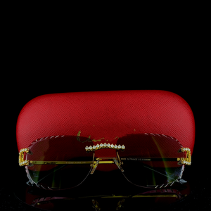 Lunettes de soleil Premium Triple Cross Bridge Moissanite, testées au diamant, protection UV400, pour hommes, bijoux Hip Hop personnalisés, légères et complètes - Product Image 1