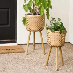 Hand Woven Rattan <b>Large</b> Laundry <b>Basket</b> Sea Grass <b>Basket</b> Pots <b>Basket</b> Seagrass Flower Pot with Handle Hand Woven Indoor - Product Image 2