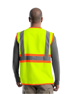 Gilet de sécurité à haute visibilité avec fermeture éclair sur le devant et bandes réfléchissantes - Product Image 2