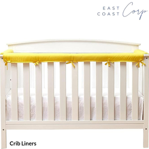 Cubierta de riel de cuna de bebé, almohadilla protectora suave lavable a máquina Color sólido evita morder Protector de rieles de cuna de dentición, parachoques de cuna - Product Image 2