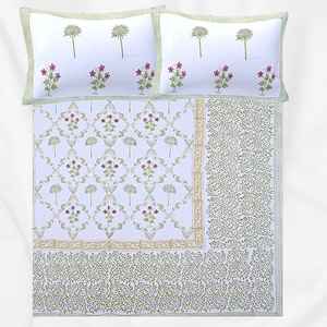 Drap de lit king Size | Double drap de lit | Main bloc motif imprimé reine pur coton drap de lit couverture Boho doux drap de lit - Product Image 4