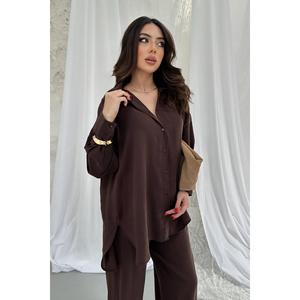 Ensemble deux pièces avec chemise marron - Marron - Product Image 3