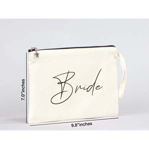 Personalized Bride Clutch <b>Bag</b> Custom Cotton <b>Wedding</b> <b>Gift</b> <b>Bag</b> Zipper Embroidery Rhinestone Pearl Chain Fur Elements Lady Bohemian - Product Image 3