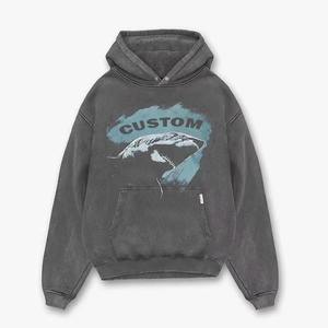 Sudaderas con Capucha Personalizadas de Estilo Urbano con Cierre de Aleación, Lavado Ácido, para Hombre, 100% Algodón, Sudaderas de Alta Calidad - Product Image 1