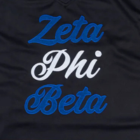 Maillot de hockey vintage Zeta noir pour femmes, sororité grecque - Manches longues, 100 % coton, séchage rapide, imprimé par sublimation personnalisée, athlétique