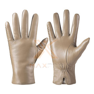 Customized Design Breathable Winter Outdoor Travel Fashion Leather <b>Gloves</b> Touchscreen <b>Wool</b> Lining Low MOQ in Stock - Product Image 2