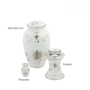 Grace White Tealight Urn A small urn with a candle the Grace White Tealight Urn can offer comfort with a remembrance ritual