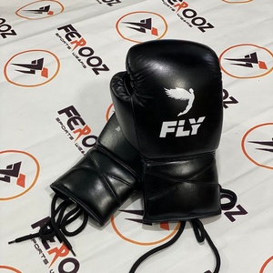 Gants de boxe FLY en cuir bordeaux personnalisés, neufs, professionnels, légers, antidérapants, respirants, avec fermeture à lacets, protection UV. - Product Image 5