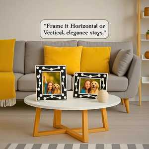 Cadre photo élégant en bois de pin MDF fait à la main avec incrustations de résine, imprimé en typographie, écologique, pour la maison et le bureau - Product Image 6