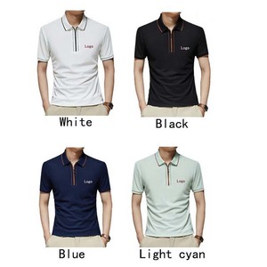 Polos de media cremallera para hombre de alta calidad 2025, camisas cómodas de algodón de talla grande con diseño de rayas elegantes, camisas transpirables y de secado rápido - Product Image 6