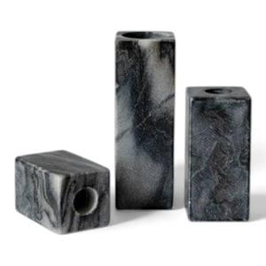 Ensemble de bougeoirs carrés en marbre blanc minimaliste avec des bords propres pour une décoration intérieure moderne et luxueuse - Product Image 5