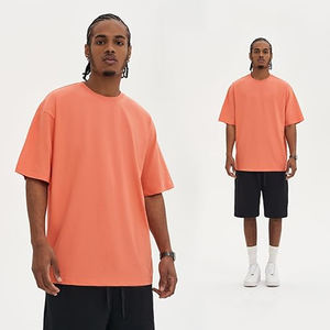 Camisetas Casuales de Manga Corta con Cuello Redondo y Corte Regular para Hombre, 100% Algodón, Tela de Lona de 260g, Transpirable, Diseño Liso - Product Image 3