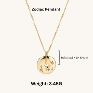 Collier pendentif zodiaque rempli d'or 18 carats bijoux de mode personnalisés avec motif horoscope pour le nouveau design des femmes - Product Image 5