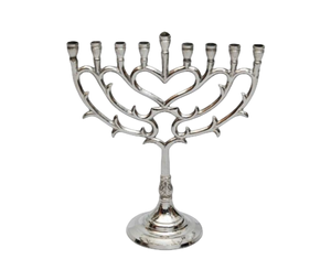 Menorah artisanale en laiton massif, porte-bougie pour Hanoucca, Menorahs de Hanoucca, Menorah en laiton, porte-bougie - Product Image 1