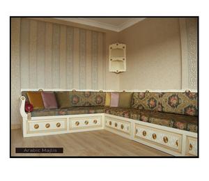 Diseño interior árabe Majlis, diseño clásico moderno, elegante conjunto de sala de estar, asientos de esquina de lujo, diseño que ahorra espacio - Product Image 1