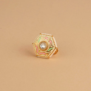 Latest Handmade Export Quality Gold Plated Antique Meenakari <b>Finger</b> <b>Ring</b> Classic Fashion <b>Rings</b> - Product Image 1