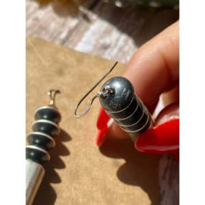 Handmade Navajo Sterling Silver Pearl <b>Dangle</b> <b>Earrings</b> - Product Image 4