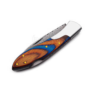 มีดพับได้ทำจากเหล็กดามัสกัสประสิทธิภาพสูงสำหรับล่าสัตว์มีดตัดแม่นยำทนทานปรับแต่งได้ตามต้องการ - Product Image 6