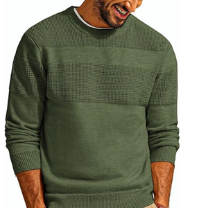 Pull tricoté personnalisé avec fermeture éclair pour hommes Pulls en coton décontractés avec fermeture éclair Approvisionnement en gros OEM - Product Image 5