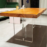 Pieds de table à manger en acrylique en forme de T en gros, pieds de table basse en acrylique transparent personnalisés en grande taille