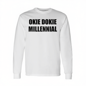 Camiseta de Manga Larga Okie Dokie Millennial, Cuello Redondo, Unisex, para Adultos, Ropa Promocional - Product Image 3