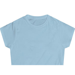 Camiseta de Algodón Orgánico Ecológica Personalizada para Mujer, Cuello Redondo, Manga Corta, Lisa, Transpirable, con Estampado en Relieve, Talla XS - Product Image 4