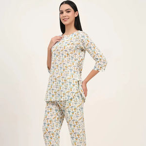 Conjunto de Dos Piezas de Algodón con Estampado Floral Vintage hasta el Tobillo para Mujer, Estilo Informal, Étnico, Bohemio, para Vacaciones de Verano - Product Image 1