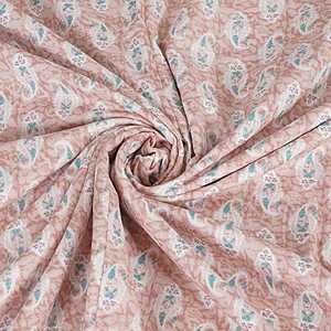 Peach Paisley Print 240 TC Algodón Cama doble Dohar SHKR1022 Juego de cama - Product Image 2
