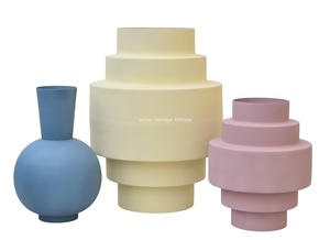 Modern Coastal Design Decorative Iron Flower <b>Vase</b> Tabletop Wedding Home Decoration IHA Brand Size M Made in India Model IHA24011 - Product Image 4