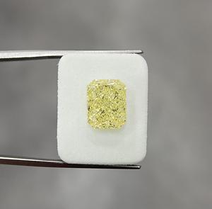 Diamant naturel jaune fantaisie authentique de 5,7 carats, taille Radiant, clarté VVS2, pour la fabrication de bijoux, en vrac, certifié EX - Product Image 1