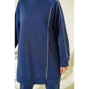 Tunique à deux fils détaillée à rayures, 2 pièces indigo - Product Image 4