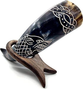 Cuerno para beber buey de estilo vikingo, taza recubierta segura para alimentos, excelentes precios a granel, técnica pulida, los cuernos para beber más grandes de artesanías de lujo - Product Image 1