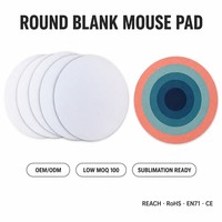 Tapis de souris anime coloré personnalisé avec logo rond sur mesure, accessoires PC sublimés en stock