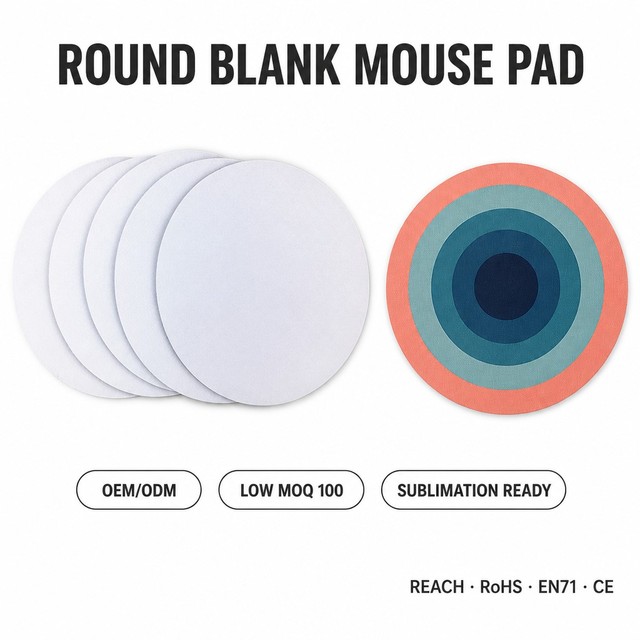Personalized Colorful Anime Mouse Pad with Custom Round Logo Sublimated PC Accessories in Stock