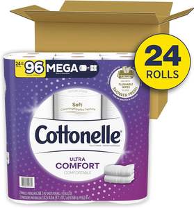 Cottonelle® UltraComfort Toilet Tissue, 3" x 3-7/8", White, 268 Sheets Per <b>Roll</b>, Pack Of 12 <b>Rolls</b> - Product Image 5