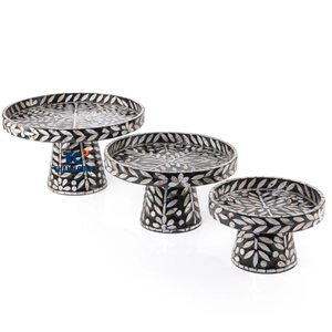 Soporte de pastel hecho a mano de Vietnam con incrustaciones de madreperla MOP bandejas para servir para Ramadán Eid 2025 - Product Image 2