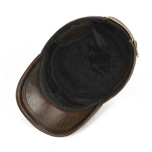 Casquette en cuir pour homme faite à la main, cuir souple vintage, casquette classique, élégante, durable, couvre-chef en cuir pour la mode décontractée en plein air - Product Image 4