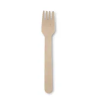 Fourchettes à gâteau en bois bio-revêtu de 14 cm, mini-couverts jetables lisses pour desserts et cafés - 1000 pièces/carton