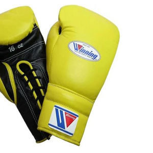 Gants de boxe de qualité supérieure, à lacets, avec logo personnalisé, en cuir véritable, pour la compétition et l'entraînement professionnel, en gros - Product Image 4