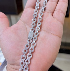 Luxury Infinity Design Link Chain VVS Moissanite Diamond 925 Sterling Silver Iced Out Hip Hop Luxury <b>Statement</b> <b>Necklace</b> - Product Image 1