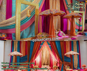 Asequible boda Sangeet noche escenario decoración vibrante Sangeet noche boda escenario decoración tema árabe Sangeet noche escenario Decoración - Product Image 5