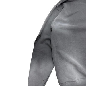 Sudadera con Capucha Extra Grande para Hombre, Estilo Lavado Ácido, con Cierre y Pedrería, Logotipo Bordado, para Moda Casual Urbana - Product Image 2