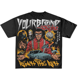 T-shirt graphique en coton épais pour hommes à impression personnalisée de qualité supérieure Durable et confortable Streetwear à la mode coupe surdimensionnée - Product Image 2