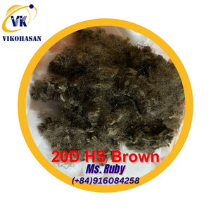 Fibre discontinue de polyester marron 7D HS écologique de haute qualité 15D Vikohasan fibre filature siliconée pour béton creux - Product Image 6