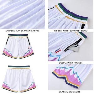 Pantalones Cortos de Baloncesto de Malla Personalizados OME para Hombre, Transpirables, con Cordón Ajustable y Bolsillos con Cremallera, Ropa Deportiva Urbana, Venta al Por Mayor - Product Image 4