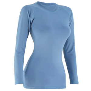 Vêtements de compression pour femmes en sublimation, rashguard personnalisé, effet délavé, UPF50+, Spandex/Polyester - Product Image 2