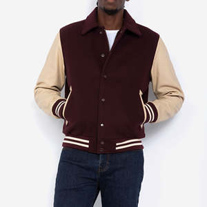Nueva llegada más tamaño de los hombres Varsity chaquetas al por mayor en blanco calle desgaste mangas de cuero Letterman chaqueta - Product Image 2
